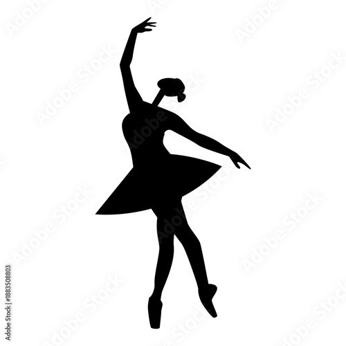 Graceful Ballerina Silhouette Standing En Pointe Performance