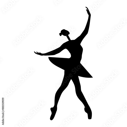 Elegant Ballerina Silhouette Graphic Dancing Performance Vector