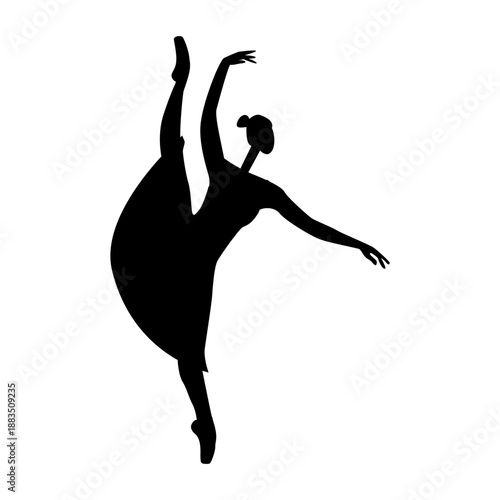 Elegant Ballet Dancer Performing Dynamic Grand Jeté Silhouette
