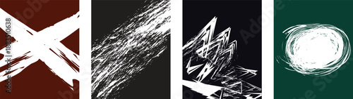 Abstract art composition with geometric shapes and expressive brushstrokes