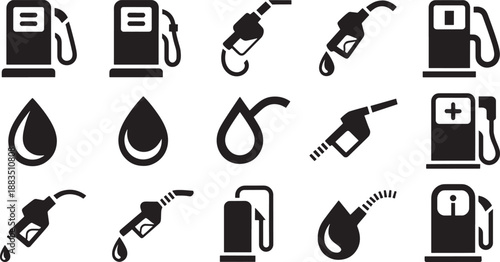 Gas pump and fuel symbol gasoline