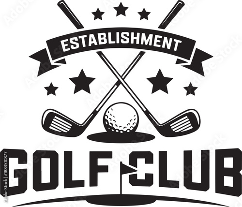 Golf club with crossed golf clubs establishment crossed clubs