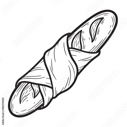 Hand drawn continuous line art of a simple bird perched sideways