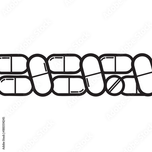 Modern bold uppercase font alphabet letters isolated on transparent background