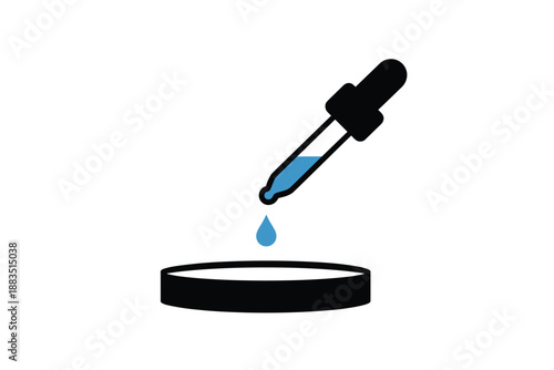 Science Experiment with Dropper and Petri Dish, laboratory science concept