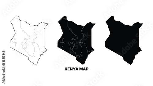 Minimalist kenya map illustration