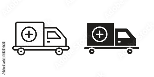 Ambulance icon suitable symbol. Simple stock illustration stock