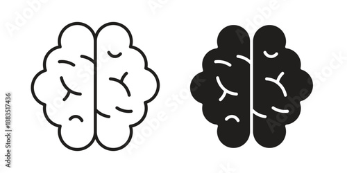 Brain icon suitable symbol. Simple stock illustration stock