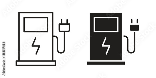 Charging station icon suitable symbol. Simple stock illustration stock