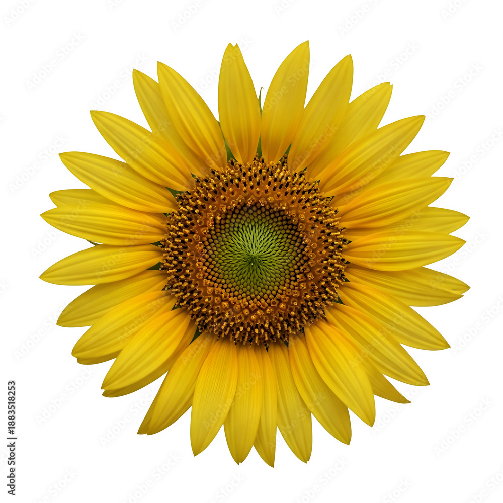 Fototapeta premium Vibrant sunflower isolated on transparent background