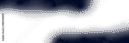 Bitmap dot pattern background with gradient and fade effect. Vintage grunge texture with half tone noise and gritty grain.	