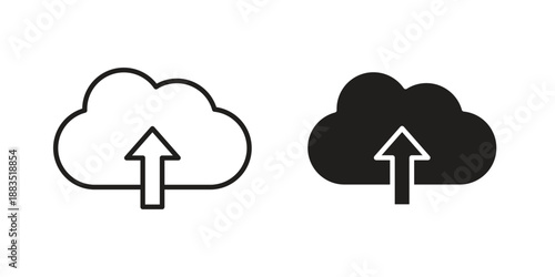 Cloud upload icon suitable symbol. Simple stock illustration stock