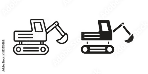 Excavator icon suitable symbol. Simple stock illustration stock