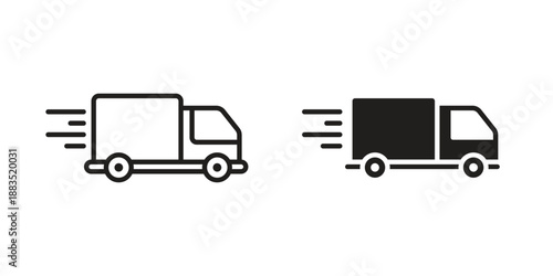 Fast shipping delivery truck icon suitable symbol. Simple stock illustration stock