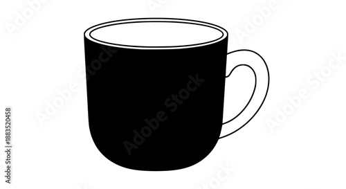Isolated vector illustration of a modern coffee cup, flat design, clean lines, no background