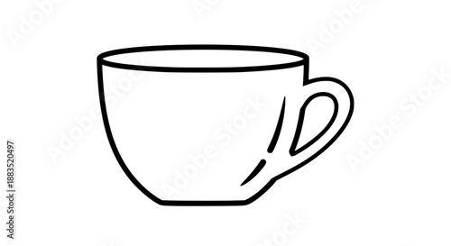 Isolated vector illustration of a modern coffee cup, flat design, clean lines, no background