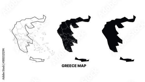 Minimalist greece map vector illustration