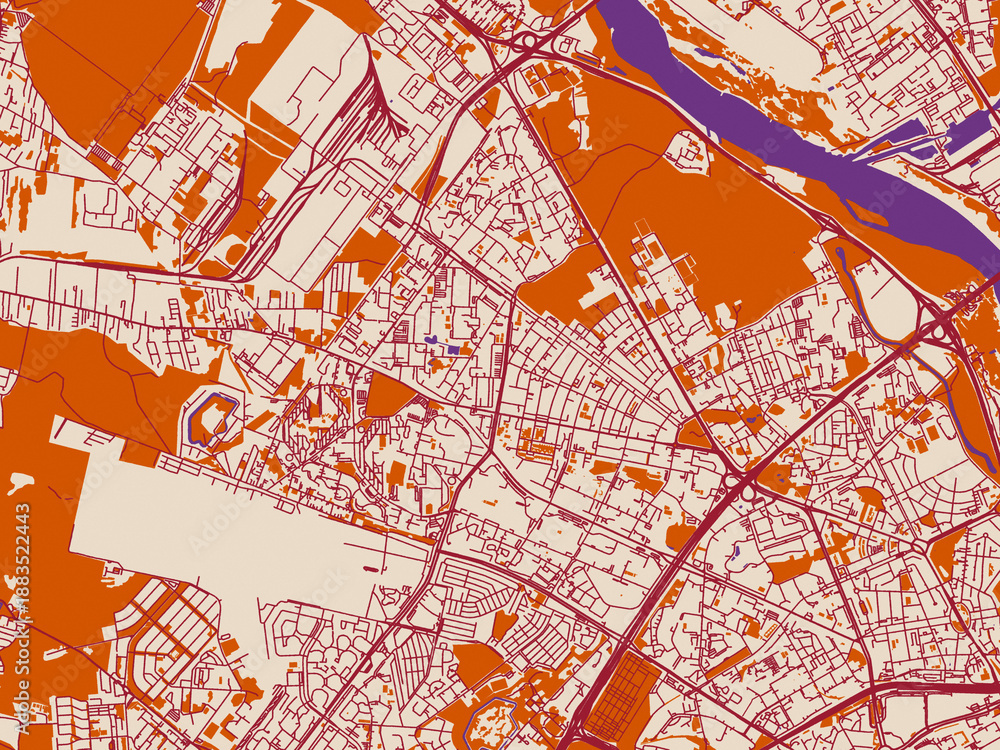 Fototapeta premium Street map of Bielany, Poland