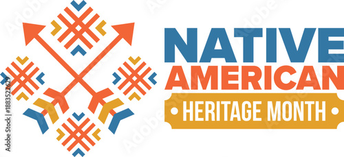 Native American Heritage Month in November. American Indian culture. Celebrate annual in United States. Tradition pattern. Poster, card, banner and background. Vector ornament, illustration