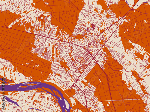 Cartographic city illustration of Legionowo, Poland