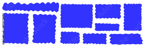 Delicate organic wavy shape designs a rectangle frame, organic lines and wavy flow repeat as the shape turns into a rectangle frame sticker.