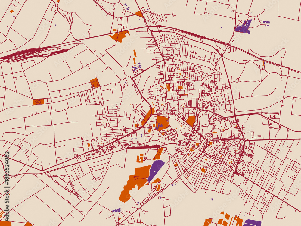 Naklejka premium Urban map of Zamosc, Poland