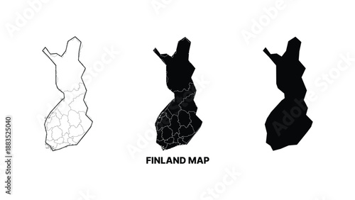 Finland map vector illustration