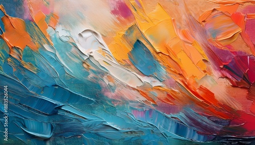 Abstract Oil Paint Texture On Canvas Background
