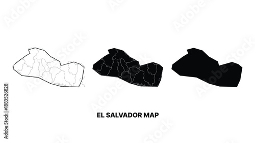 El salvador map vector illustration