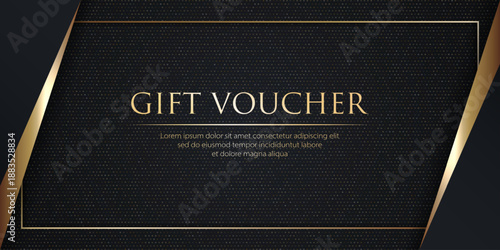 Luxury black and gold elegant gift voucher