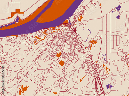 Foto Urban cartographic illustration — Smederevo, Serbia