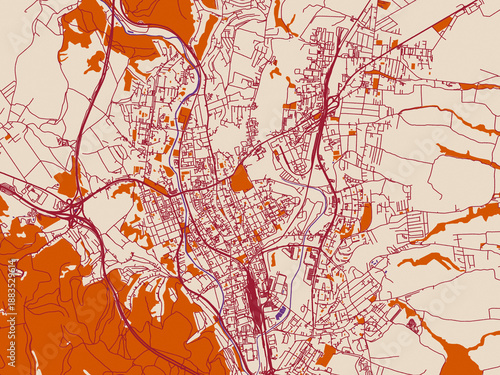 Fotografi City layout map of Presov, Slovakia