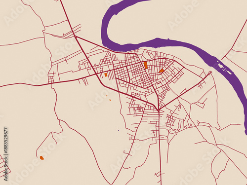 Cuadro en lienzo Geographic city layout of Al Mayadin, Syrian Arab Republic