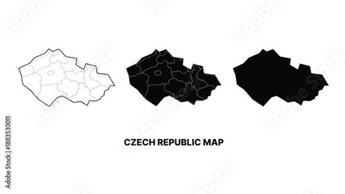 Minimalist czech republic map vector
