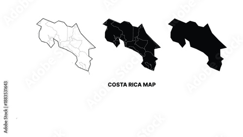 Costa rica map vector illustration