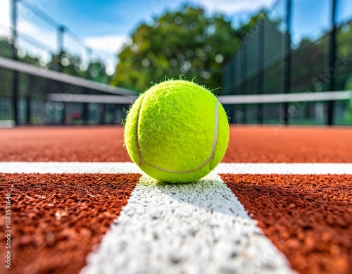 Green Tennis Ball on Tennis Court – Ultra HD Sports Photography