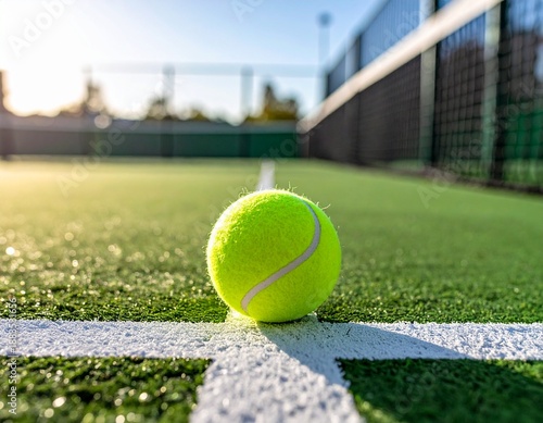 Green Tennis Ball on Tennis Court – Ultra HD Sports Photography