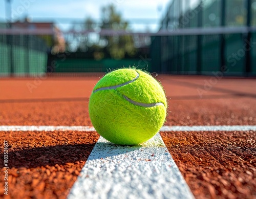 Green Tennis Ball on Tennis Court – Ultra HD Sports Photography
