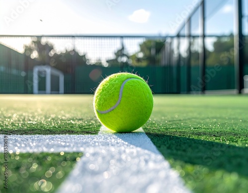Green Tennis Ball on Tennis Court – Ultra HD Sports Photography