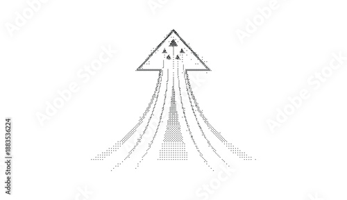 Glitch dither waveform pattern. Pixelated distortion lines. Monochrome raster texture wallpaper.