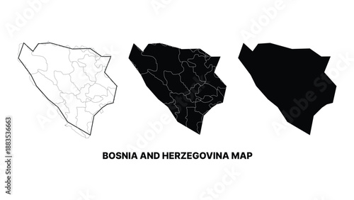 Bosnia and herzegovina map vector illustration