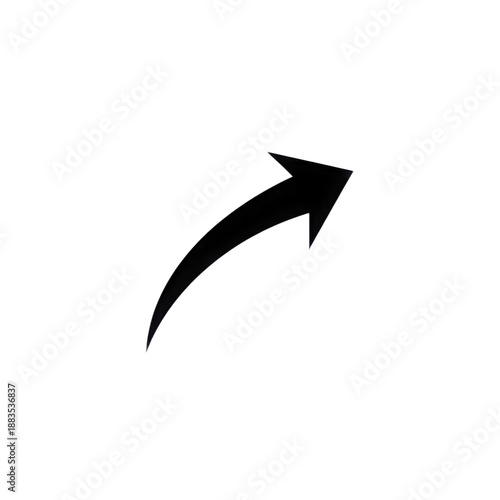 Free Download Black curved arrow with a pointed tip and a feather like tail isolated on a transparent background - GFXLoad
