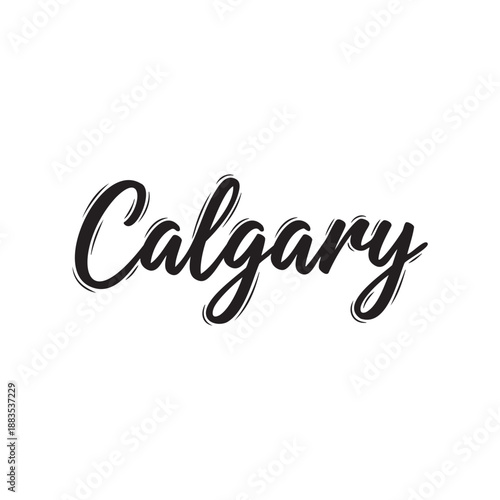 Handwritten calligraphy style Calgary city name isolated on transparent background
