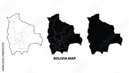 Bolivia map vector illustration