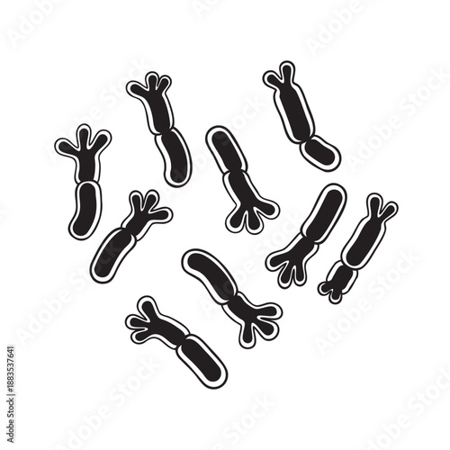 Set of hand drawn cartoon bacteria and microorganisms isolated