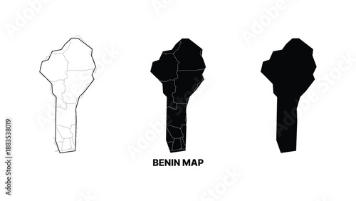 Benin map silhouette illustration