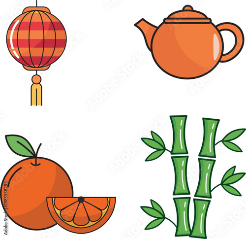 Asian themed elements collection