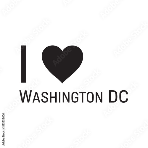Washington DC city love symbol icon isolated on transparent background