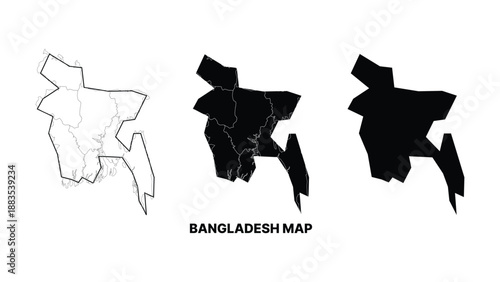 Bangladesh map illustrations