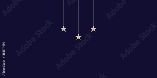 Elegant hanging stars night background decorative design, perfect for festive celebration